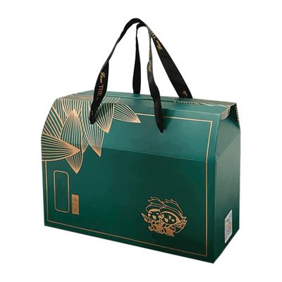 Многоразовые карточные упаковочные коробки для еды Kraft Gable Box с ручкой