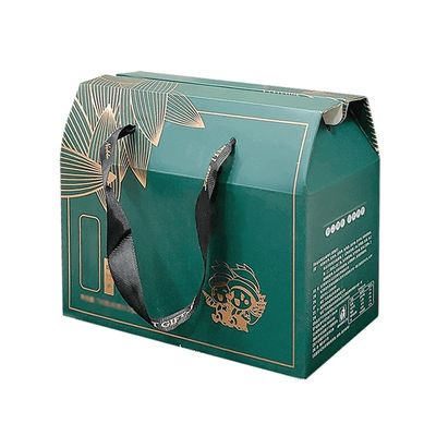 Многоразовые карточные упаковочные коробки для еды Kraft Gable Box с ручкой