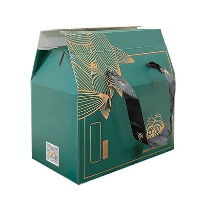 Многоразовые карточные упаковочные коробки для еды Kraft Gable Box с ручкой