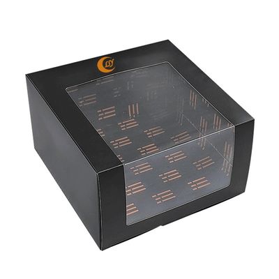 Черный Tuck Top Boxes розничная бумажная коробка упаковки для бейсбольной шапки с дисплейным окном