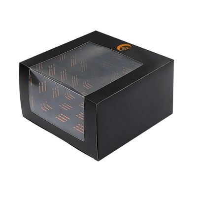 Черный Tuck Top Boxes розничная бумажная коробка упаковки для бейсбольной шапки с дисплейным окном