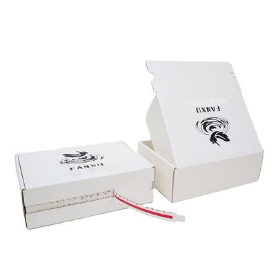 Прямоугольный белый волнистый почтовый ящик Zipper Cardboard Box для подарочной упаковки