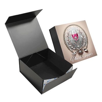 CMYK или пантон Custom Luxury Black Large Foldable Banquet Glass Drinkware Tableware Magnet Packaging Gift Box (Конструкция на основе цветов)