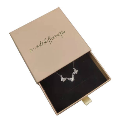Покрытая бумага Luxury Slide Drawer Box Jewelry Packing Box с логотипом клиента сертифицированный FSC