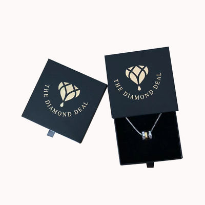 Свадебное кольцо Ожерелье Серёжки Сдвижная картонная подарочная коробка