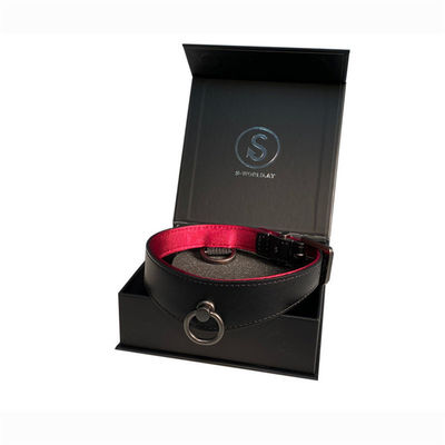 Образец Dongguan Luxury Leather Pet Dog Cat Collar Leashes Custom Gift Box Опаковка для подарков