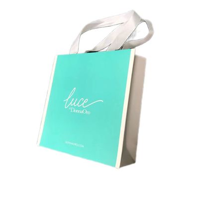 Перерабатываемый Kraft Paper Tote Bag Горячая фольга / УФ / Лак Рождественский подарочный пакет