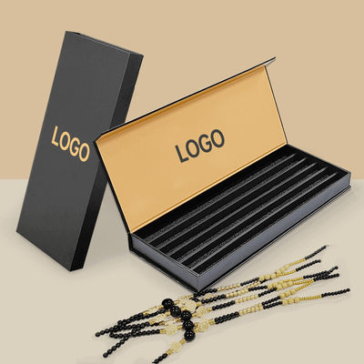 Luxury Custom Logo Black Paper Jewelry Packaging Box For Bracelet Pendant Строгая магнитная коробка