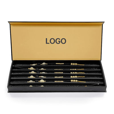 Luxury Custom Logo Black Paper Jewelry Packaging Box For Bracelet Pendant Строгая магнитная коробка