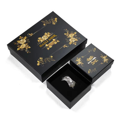 Фабрика Custom Printing High End Luxury Jewelry Set Boxes Golden Rose Hair Rope Headdress Packaging Box (Фабрика на заказ для печати ювелирных изделий высокого класса)