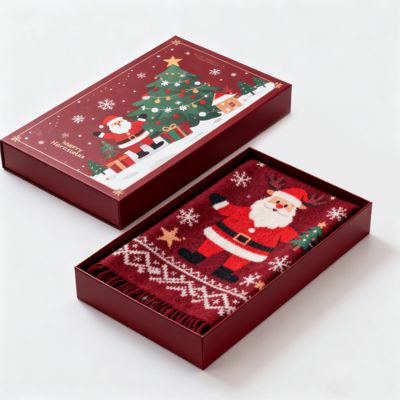 Люксовые рождественские подарки на заказ Матрые жёсткие картонные пакеты для упаковки Шаль Платье нижнее белье Рубашка Переработанные асептические материалы