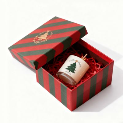 Фабрика оптовой заказ цветные картонные рождественские бумажные коробки крышка и основание свечи коробки со штампом