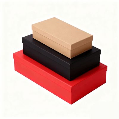 Набор подарочных коробок премиум-класса с оранжевой крышкой и плоским дном в разобранном виде с бумажным пакетом. Особенности: матовое ламинирование, тиснение, печать золотой фольгой.