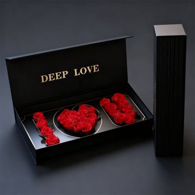 Пользовательские популярные подарочные коробки с надписью «Я ЛЮБЛЮ ТЕБЯ» с цветочным оформлением, экологически чистые переработанные магнитные бумажные коробки для упаковки подарочных коробок с розами