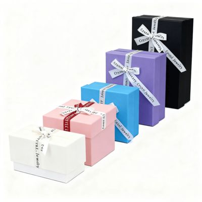 Индивидуальная упаковка ювелирных изделий: английский бант, лента, коробка «небо-земля», квадратная коробка, элегантная картонная крышка для серег, колец, коробок