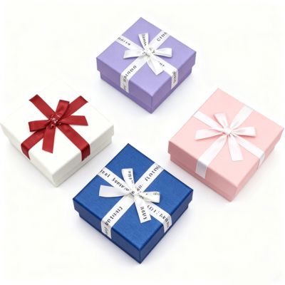 Индивидуальная упаковка ювелирных изделий: английский бант, лента, коробка «небо-земля», квадратная коробка, элегантная картонная крышка для серег, колец, коробок