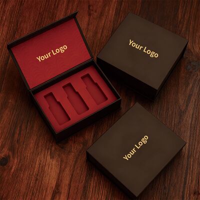 Пользовательские персонализированные коробки для логотипа из бумаги, магнитная подарочная коробка с поролоновой вставкой, роскошная жесткая косметическая коробка для макияжа и духов