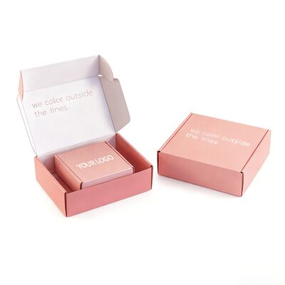 Custom Folding Corrugated Pink Cardboard Gift Box Custom Logo Packaging Accepts