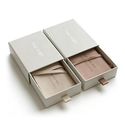 Custom Gold Foil Coated Paper Jewelry Packaging Box Drawer Paper Boxes With Foam Insert for Necklaces Bracelets Bangles Earrings