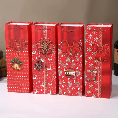 Подарочные бумажные пакеты с логотипом на заказ, рождественские бумажные пакеты для упаковки вина