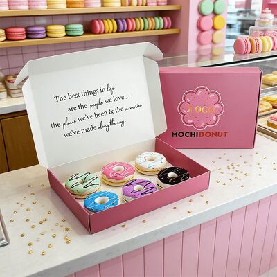 На заказ экологически чистые белые бумажные коробки из крафт-бумаги с волнистыми крышками картонная коробка для свечей фимиам шоколадные пончики